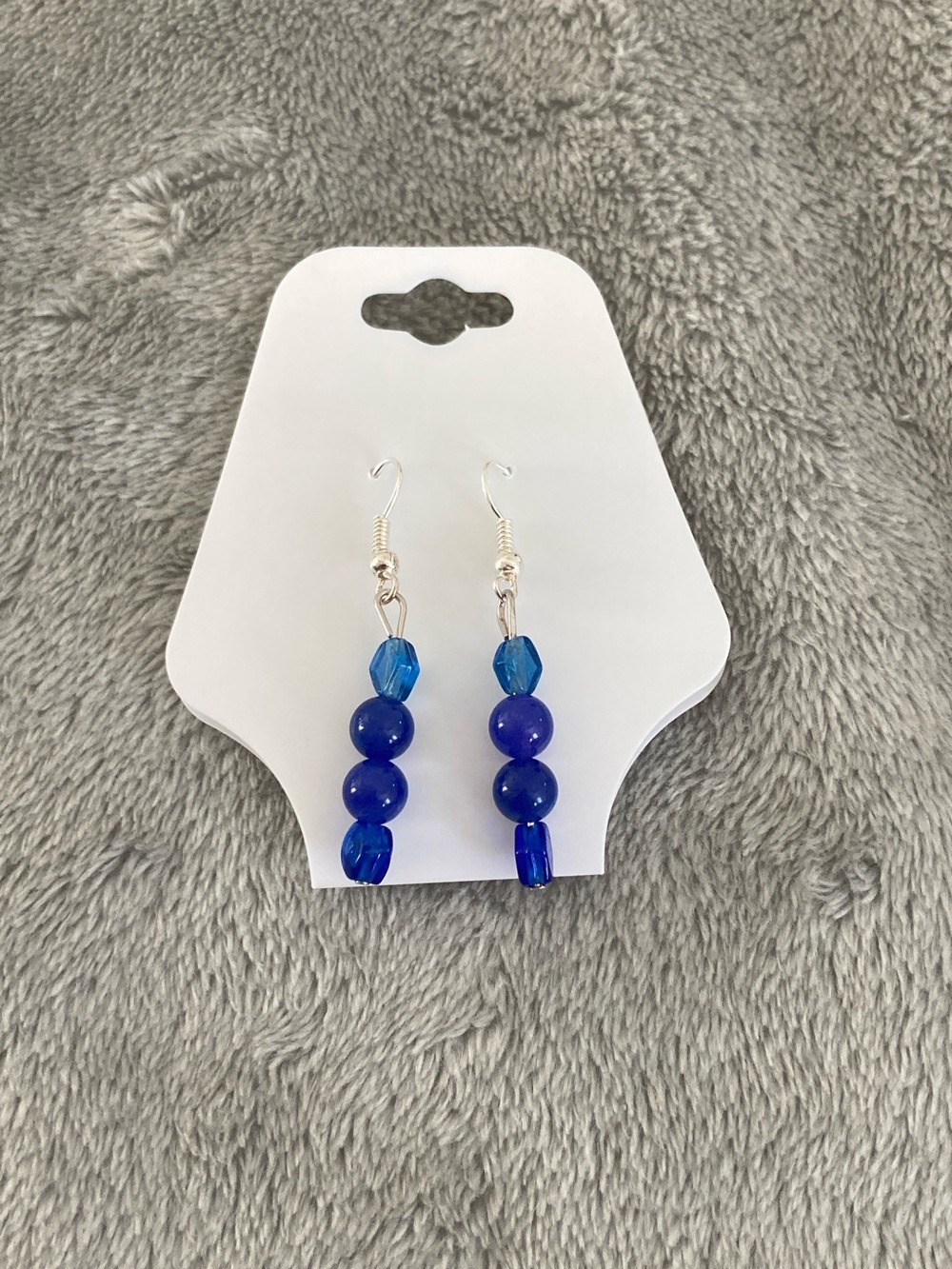 Blue beaded earrings 2